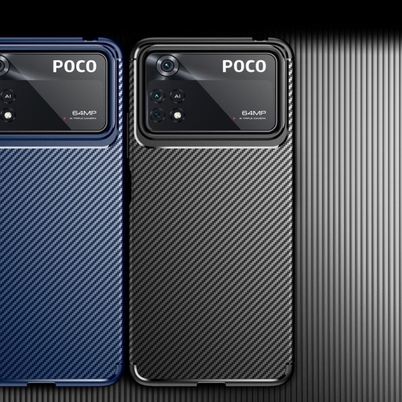 Telefoonhoesje voor Poco X4 Pro 5G Flexibele Koolstofvezel