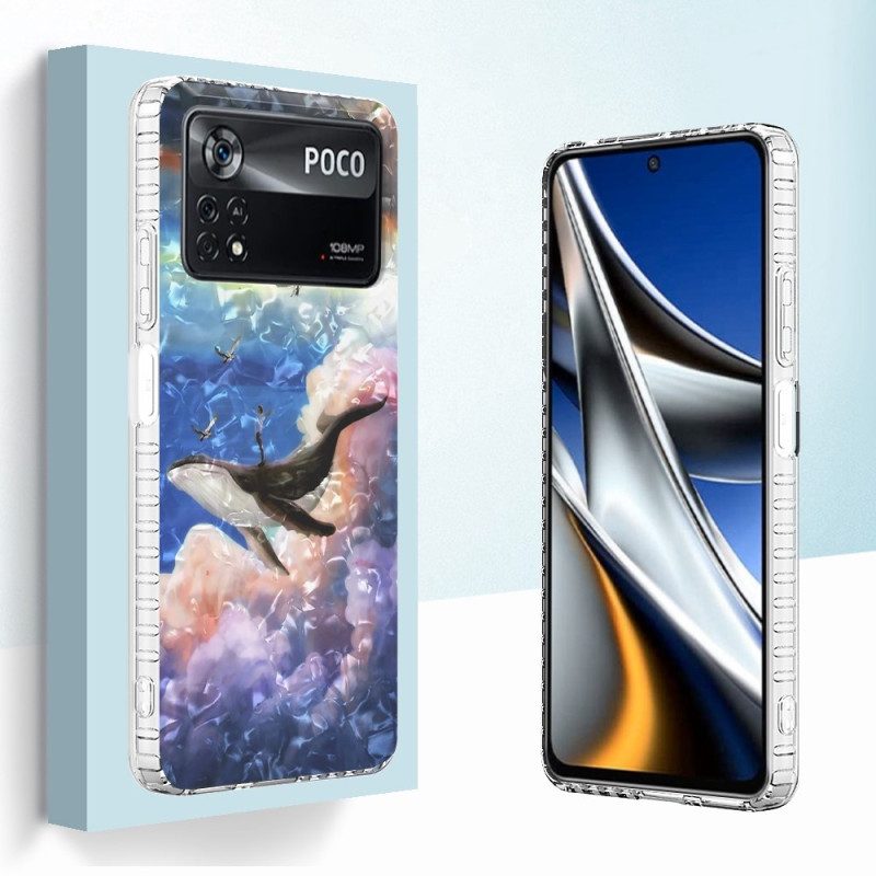 Telefoonhoesje voor Poco X4 Pro 5G Gestileerde Walvis