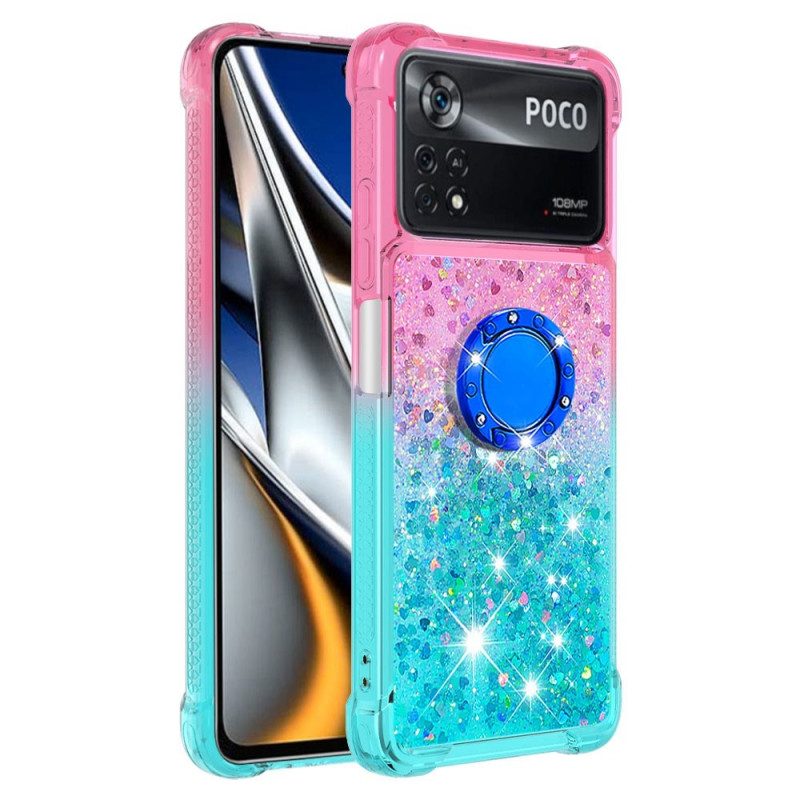 Telefoonhoesje voor Poco X4 Pro 5G Glitter Ringbeugel