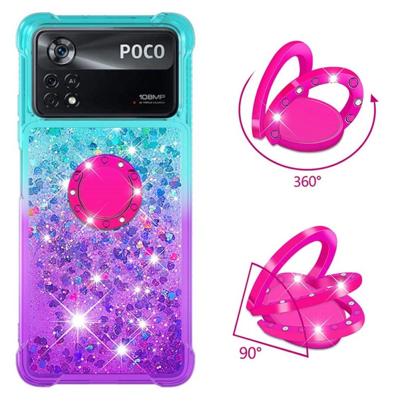 Telefoonhoesje voor Poco X4 Pro 5G Glitter Ringbeugel