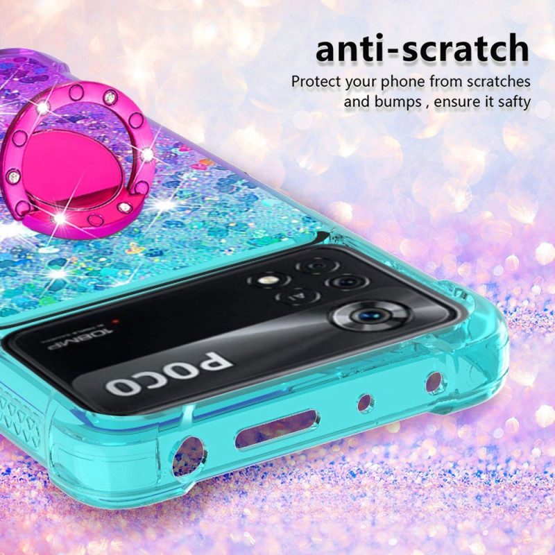 Telefoonhoesje voor Poco X4 Pro 5G Glitter Ringbeugel