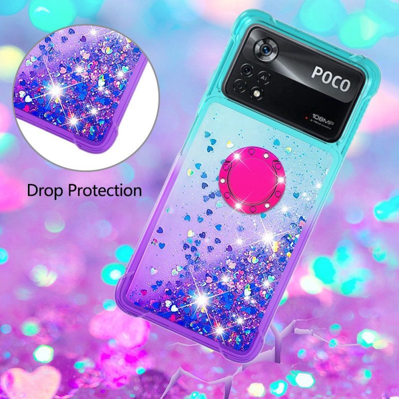 Telefoonhoesje voor Poco X4 Pro 5G Glitter Ringbeugel