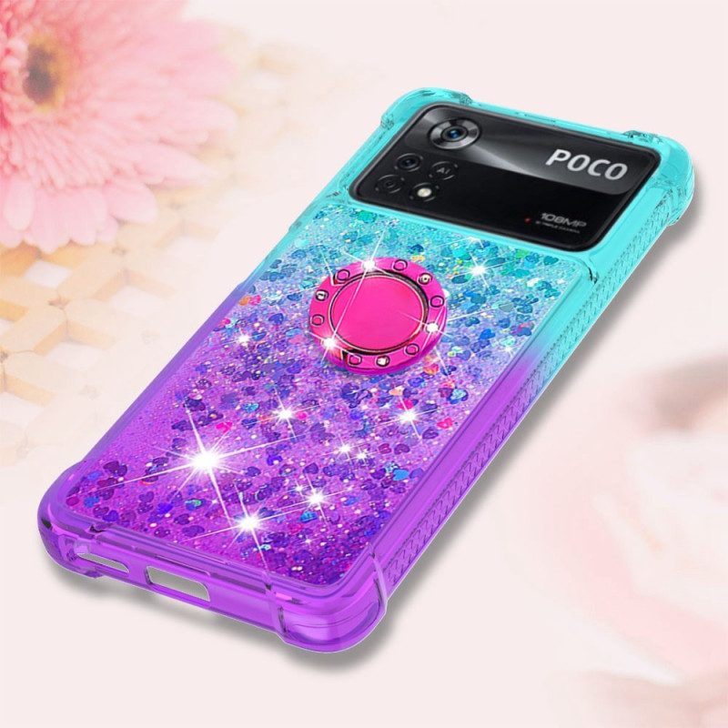 Telefoonhoesje voor Poco X4 Pro 5G Glitter Ringbeugel