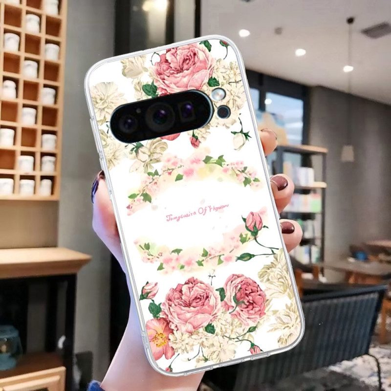 Cover Hoesje Google Pixel 9 Telefoonhoesje Vrijheidsbloemen