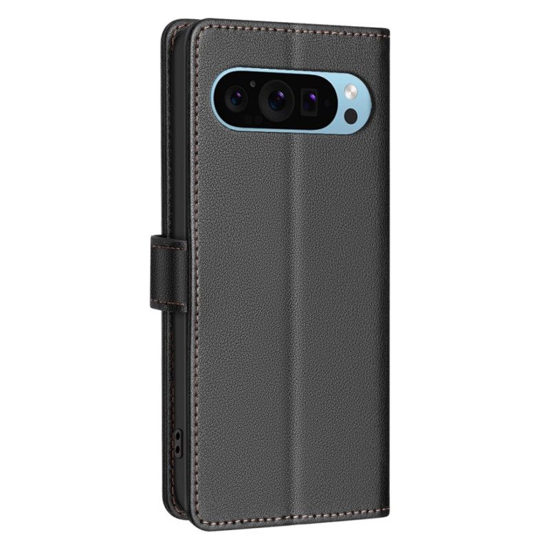 Flip Case Leren Google Pixel 9 Binfen Color Klassieke Rfid-blokkering