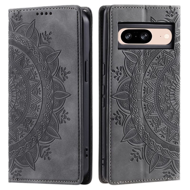 Folio-hoesje Google Pixel 9 Mandala Suède-effect Bescherming Hoesje