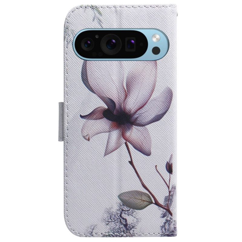 Folio-hoesje Google Pixel 9 Roze Bloem