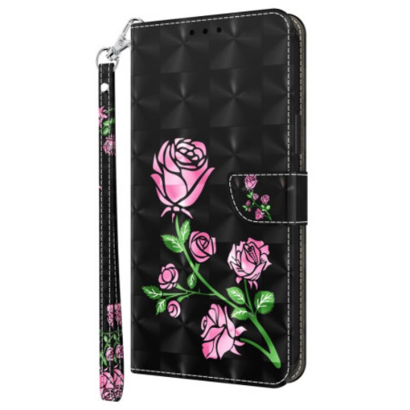 Folio-hoesje Google Pixel 9 Telefoonhoesje Bloemenprint Met Bandjes