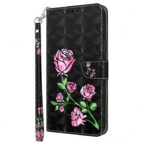 Folio-hoesje Google Pixel 9 Telefoonhoesje Bloemenprint Met Bandjes