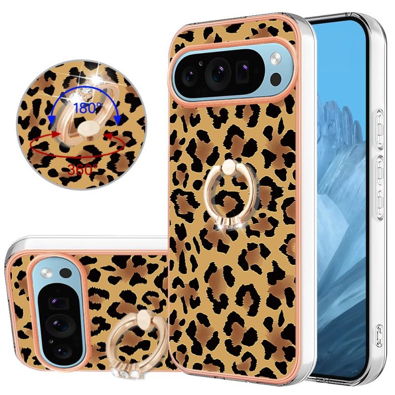 Hoesje Google Pixel 9 Ringhouder Met Luipaardprint