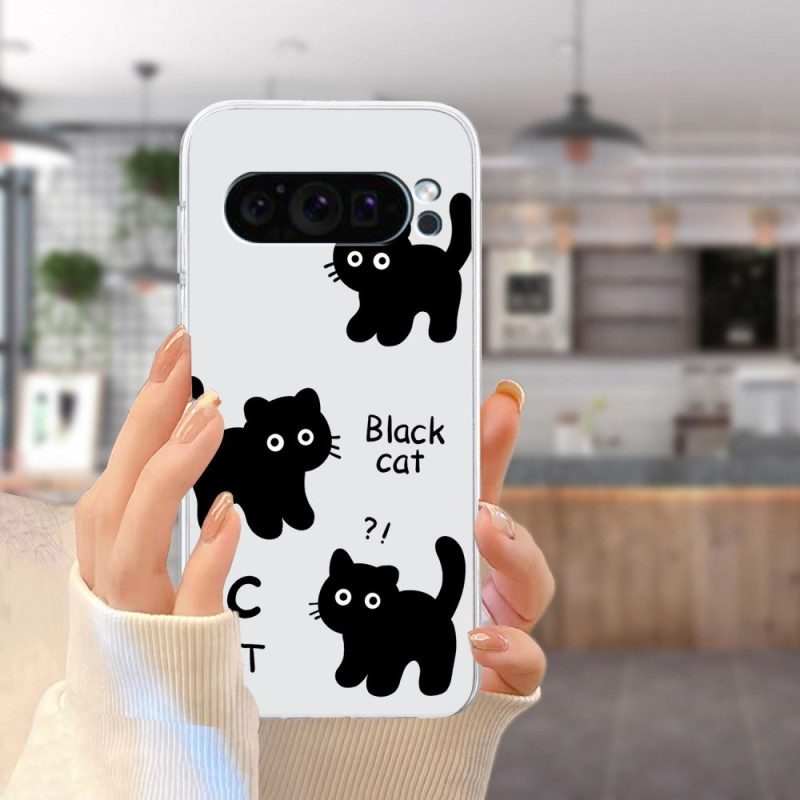 Hoesje Google Pixel 9 Zwarte Kat Bescherming Hoesje