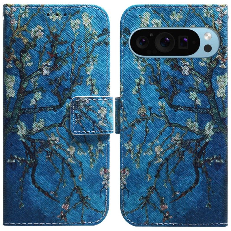 Leren Hoesje Google Pixel 9 Bloemenabrikoos Bescherming Hoesje