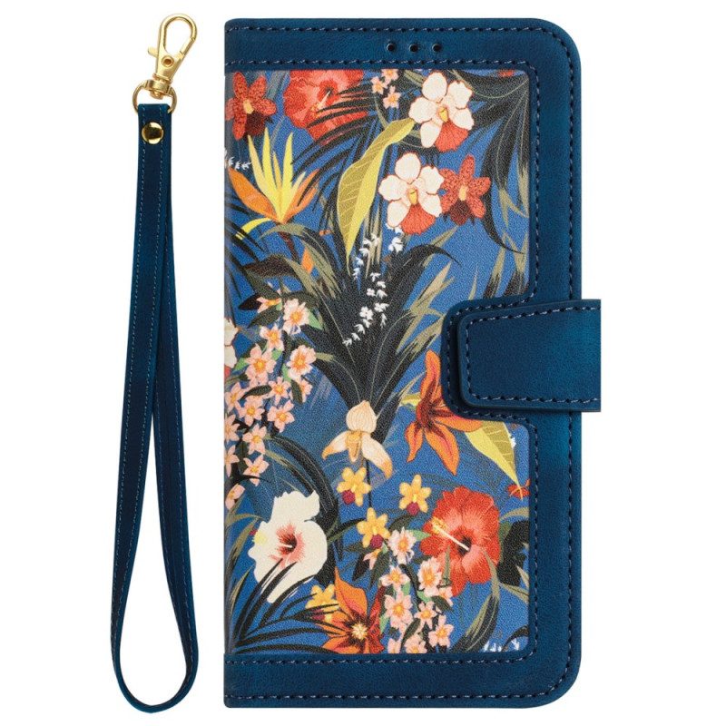 Leren Hoesje Google Pixel 9 Bloemenband Bescherming Hoesje