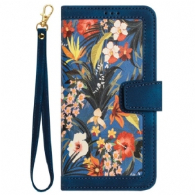 Leren Hoesje Google Pixel 9 Bloemenband Bescherming Hoesje