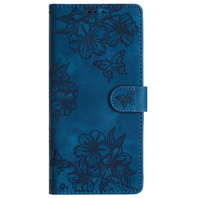 Leren Hoesje Voor Google Pixel 9 Bloemensuède-effect