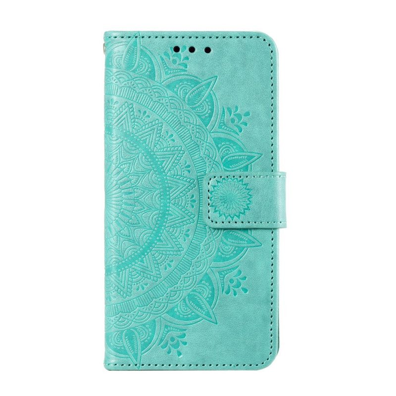 Leren Hoesje Voor Google Pixel 9 Mandala Zon Met Riem