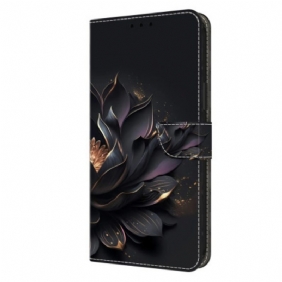 Leren Hoesje Voor Google Pixel 9 Paarse Lotus