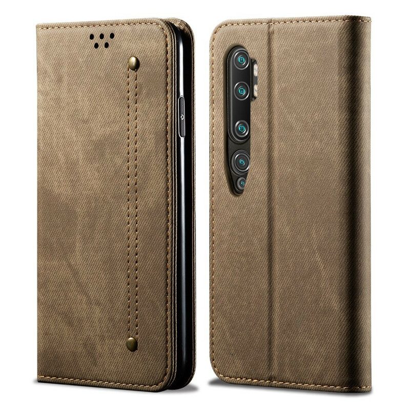 Bescherming Hoesje voor Xiaomi Mi Note 10 / 10 Pro Folio-hoesje Spijkerstof