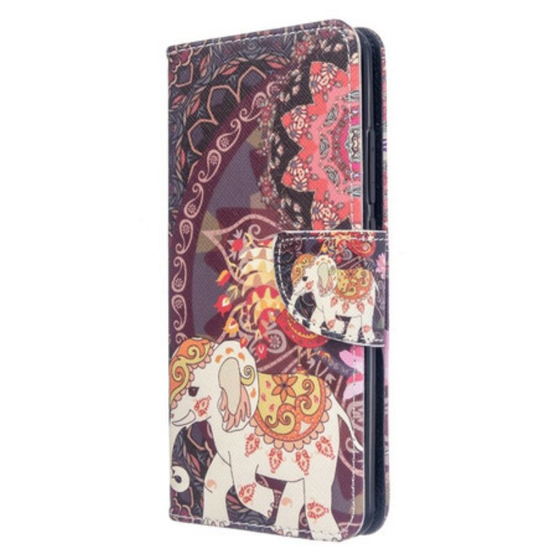 Folio-hoesje voor Xiaomi Mi Note 10 / 10 Pro Indische Olifanten