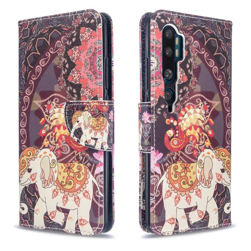 Folio-hoesje voor Xiaomi Mi Note 10 / 10 Pro Indische Olifanten