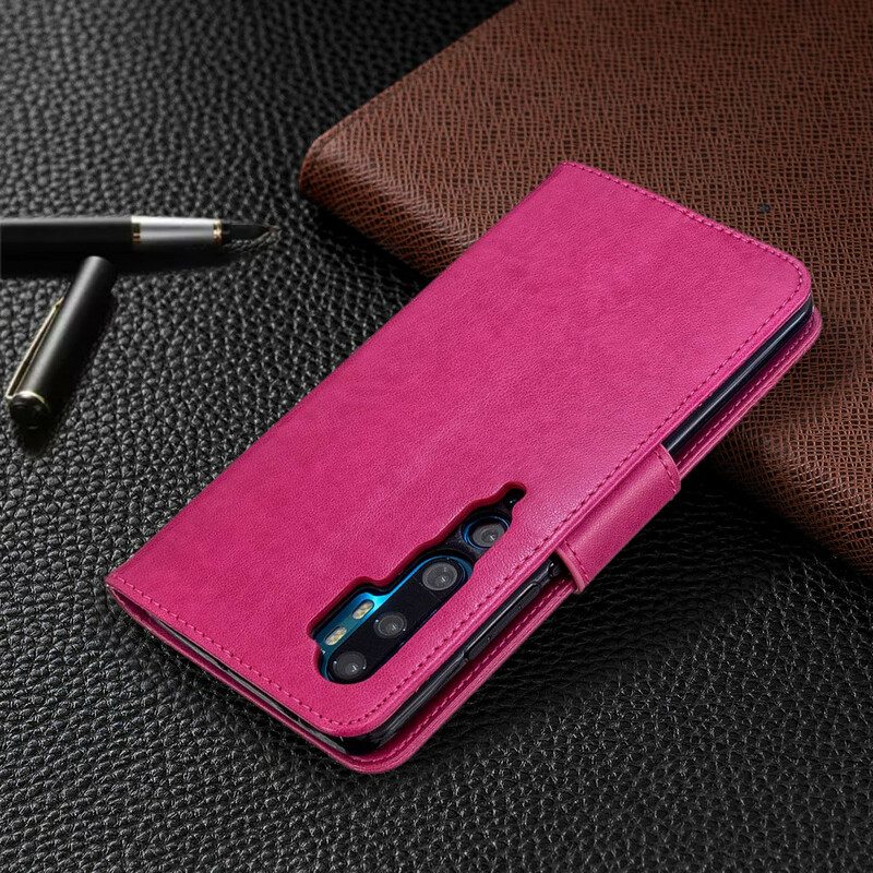 Folio-hoesje voor Xiaomi Mi Note 10 / 10 Pro Met Ketting Vlinders Bedrukte Strappy