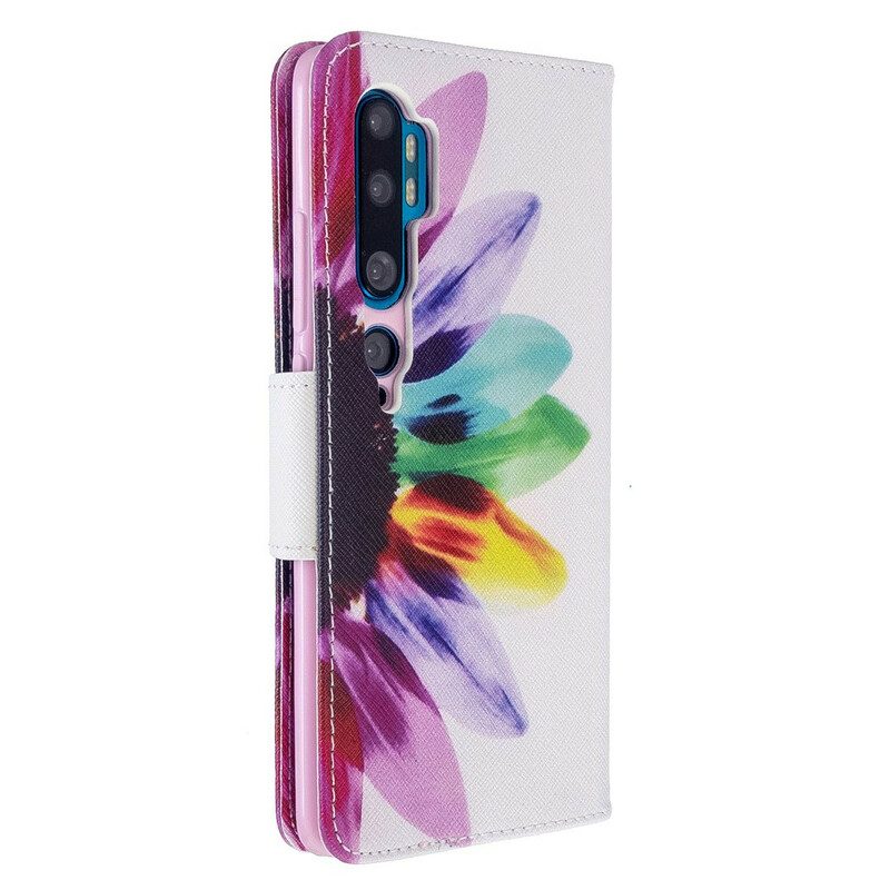 Folio-hoesje voor Xiaomi Mi Note 10 / 10 Pro Waterverf Bloem