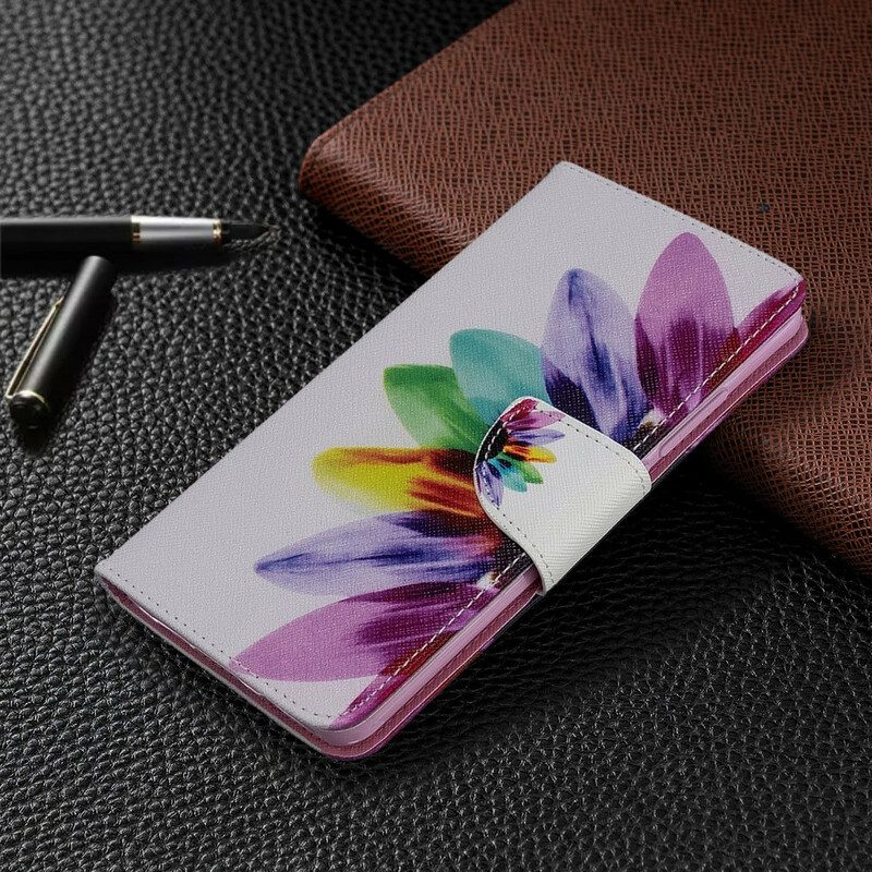 Folio-hoesje voor Xiaomi Mi Note 10 / 10 Pro Waterverf Bloem