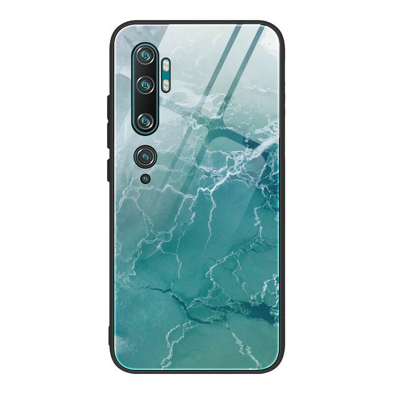 Hoesje voor Xiaomi Mi Note 10 / 10 Pro Marmeren Kleuren Gehard Glas