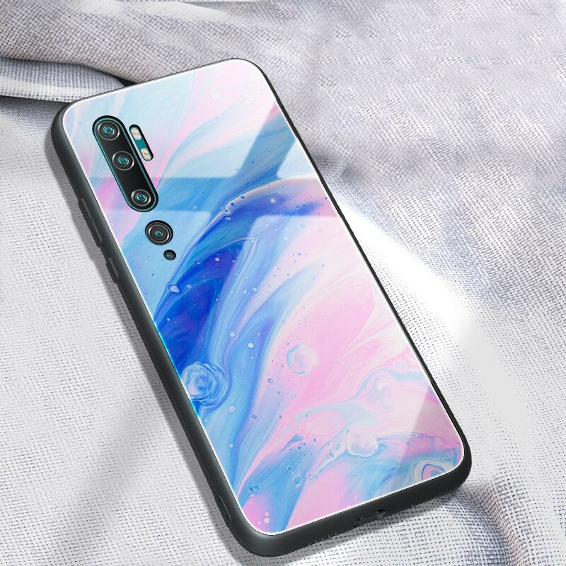 Hoesje voor Xiaomi Mi Note 10 / 10 Pro Marmeren Kleuren Gehard Glas