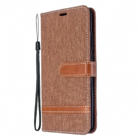 Leren Hoesje voor Xiaomi Mi Note 10 / 10 Pro Met Ketting Band Van Stof En Leereffect