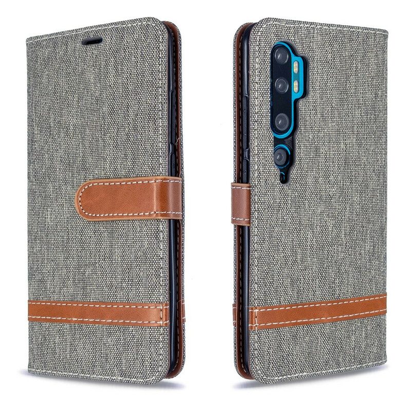 Leren Hoesje voor Xiaomi Mi Note 10 / 10 Pro Met Ketting Band Van Stof En Leereffect