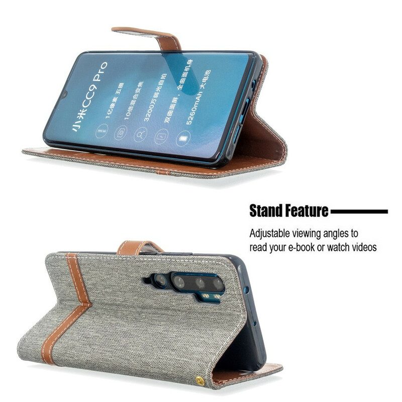 Leren Hoesje voor Xiaomi Mi Note 10 / 10 Pro Met Ketting Band Van Stof En Leereffect