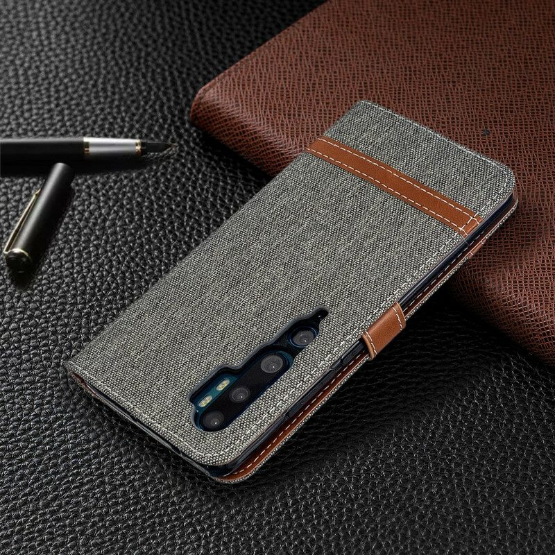 Leren Hoesje voor Xiaomi Mi Note 10 / 10 Pro Met Ketting Band Van Stof En Leereffect