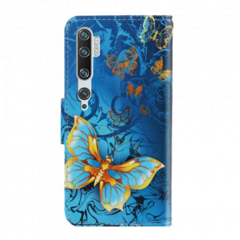 Leren Hoesje voor Xiaomi Mi Note 10 / 10 Pro Met Ketting Vlinderbandvariaties