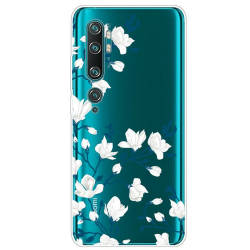 Telefoonhoesje voor Xiaomi Mi Note 10 / 10 Pro Witte Bloemen