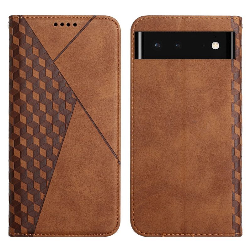 Bescherming Hoesje voor Google Pixel 6 Folio-hoesje Geo Leereffect