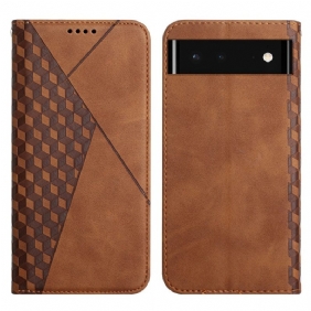 Bescherming Hoesje voor Google Pixel 6 Folio-hoesje Geo Leereffect