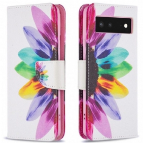 Bescherming Hoesje voor Google Pixel 6 Folio-hoesje Waterverf Bloem