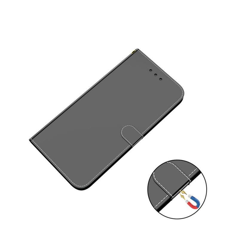 Flip Case voor Google Pixel 6 Spiegelhoes Van Imitatieleer