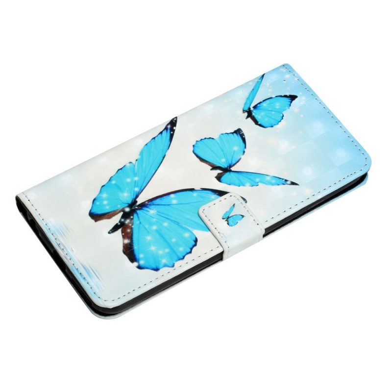 Flip Case voor Google Pixel 6 Vliegende Blauwe Vlinders