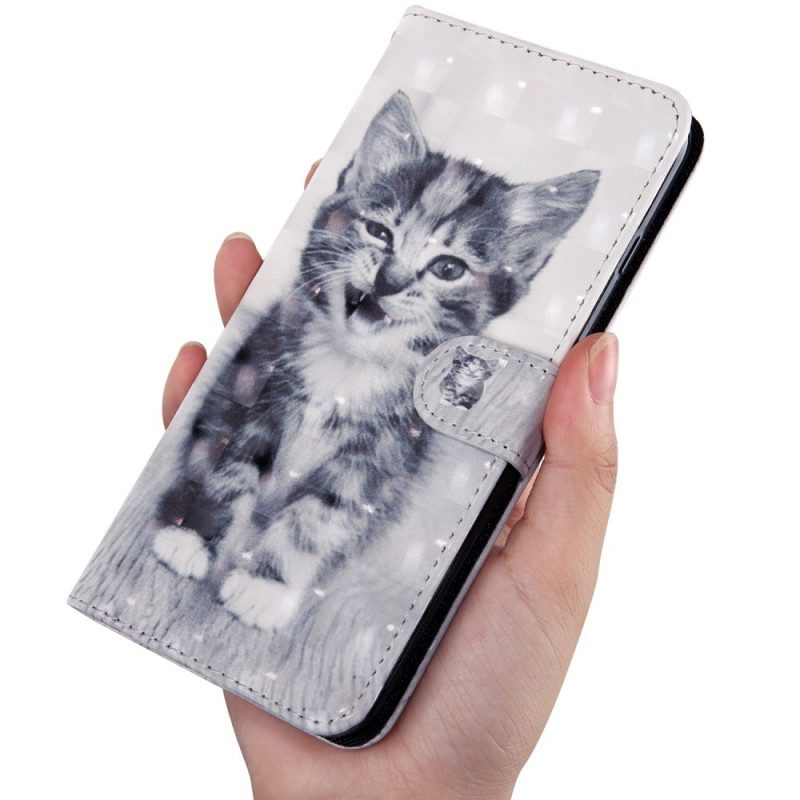 Flip Case voor Google Pixel 6 Zwart-witte Kat