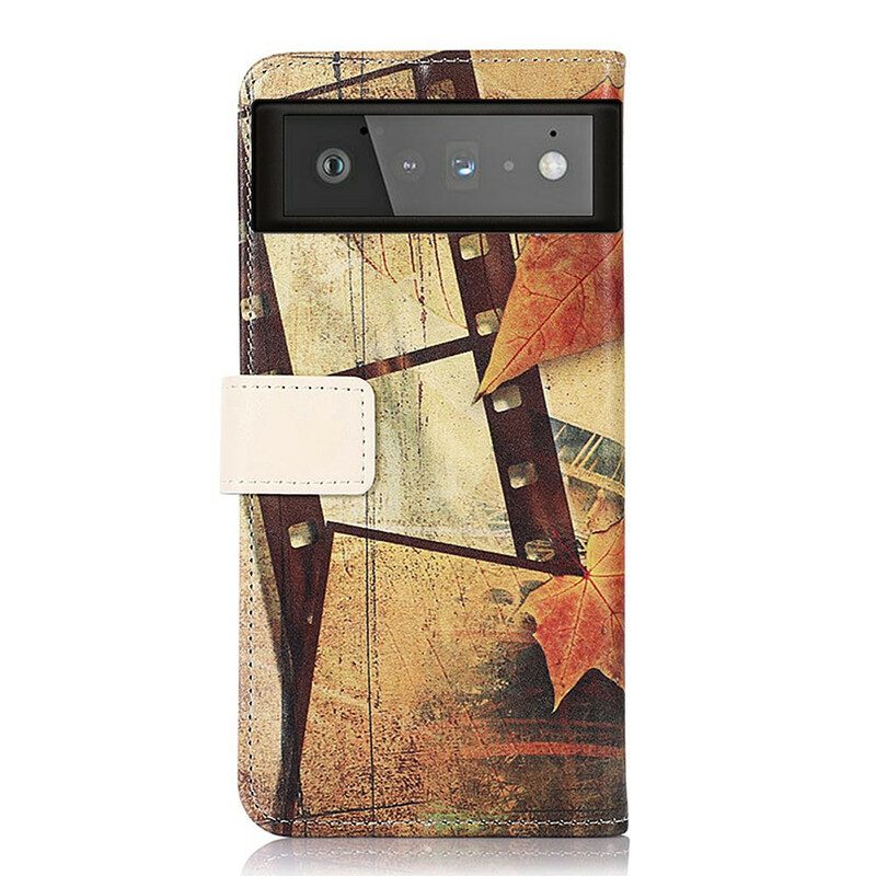 Folio-hoesje voor Google Pixel 6 Eiffeltoren In De Herfst