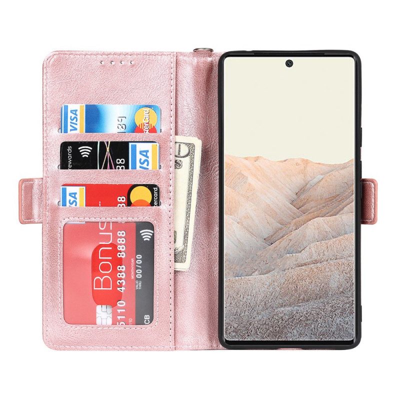 Folio-hoesje voor Google Pixel 6 Flip Case Dubbele Rfid-flap