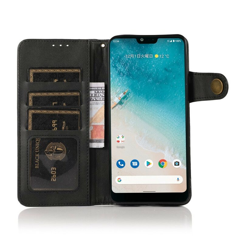 Folio-hoesje voor Google Pixel 6 Knoop Van Imitatieleer Khazneh