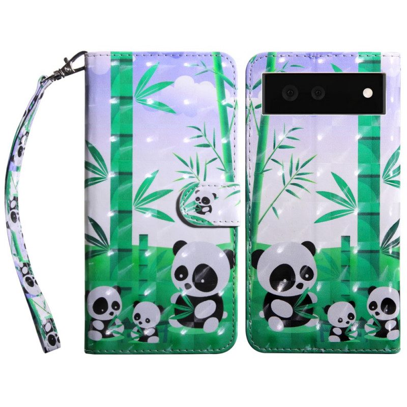 Folio-hoesje voor Google Pixel 6 Panda-familie