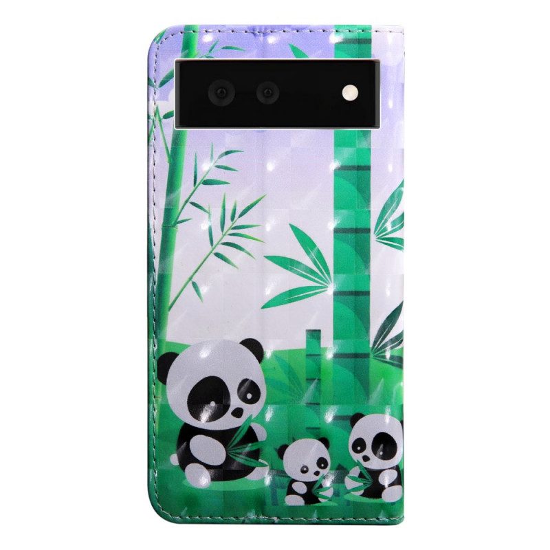 Folio-hoesje voor Google Pixel 6 Panda-familie