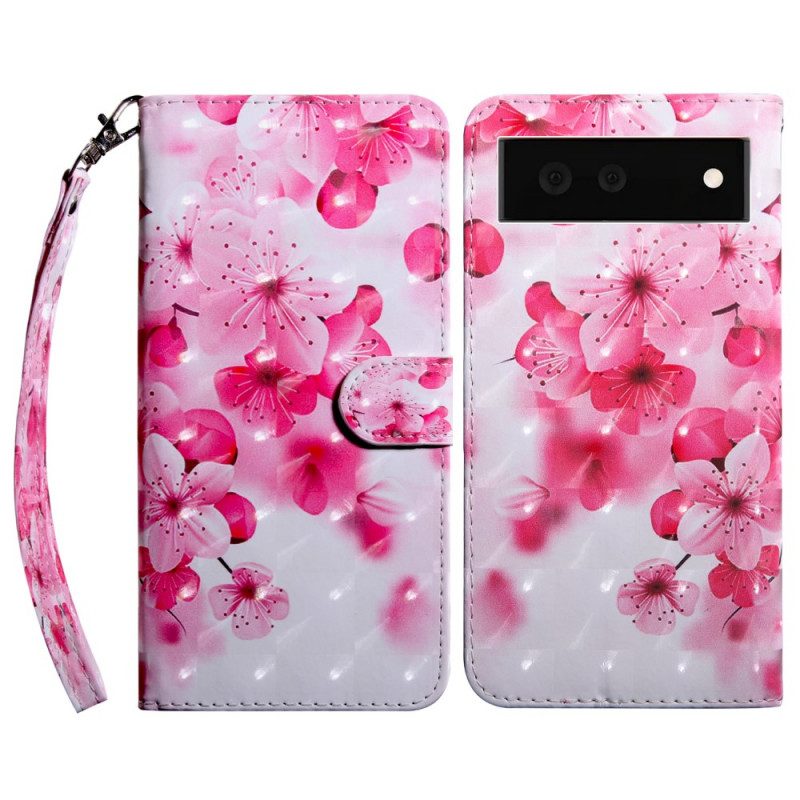 Folio-hoesje voor Google Pixel 6 Roze Bloemen