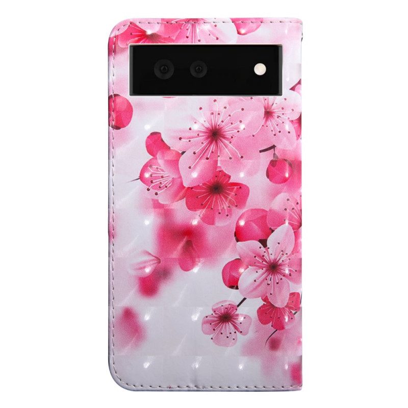 Folio-hoesje voor Google Pixel 6 Roze Bloemen