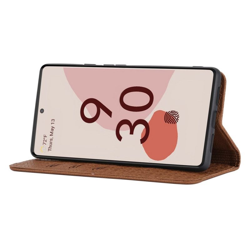 Leren Hoesje voor Google Pixel 6 Met Ketting Geweven Leren Stijl Met Bandjes