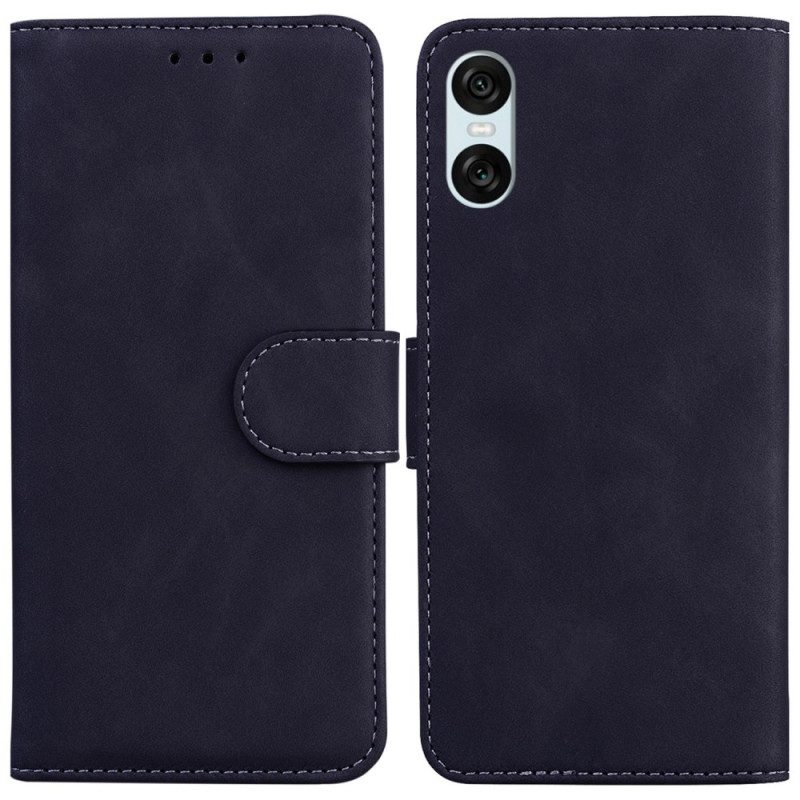 Flip Case Leren Sony Xperia 10 Vi Ledereffect